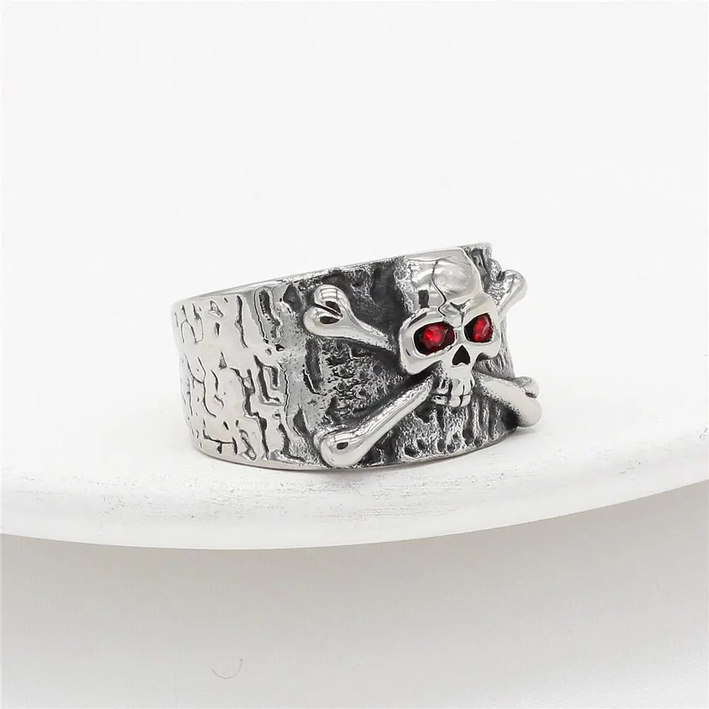 European Skull Titanium Steel Ring