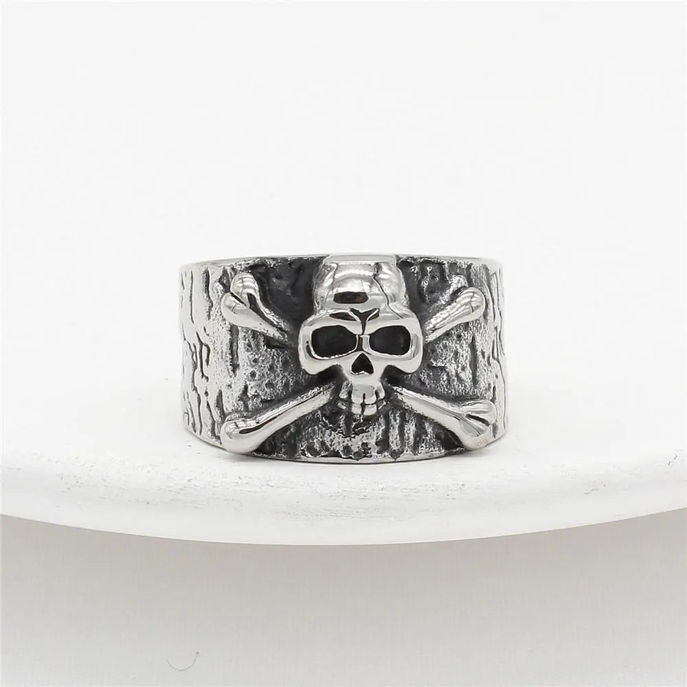 European Skull Titanium Steel Ring