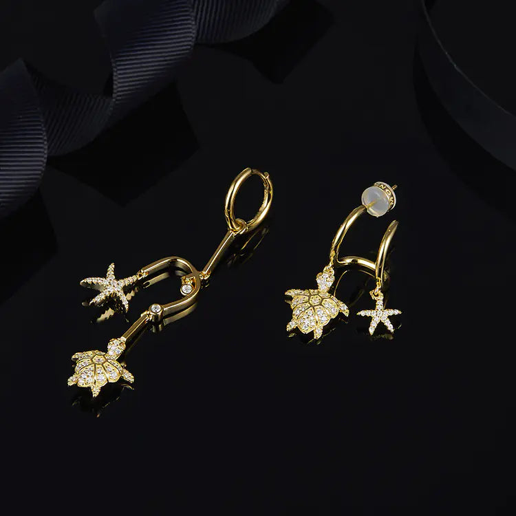 Starfish and Bee Earrings