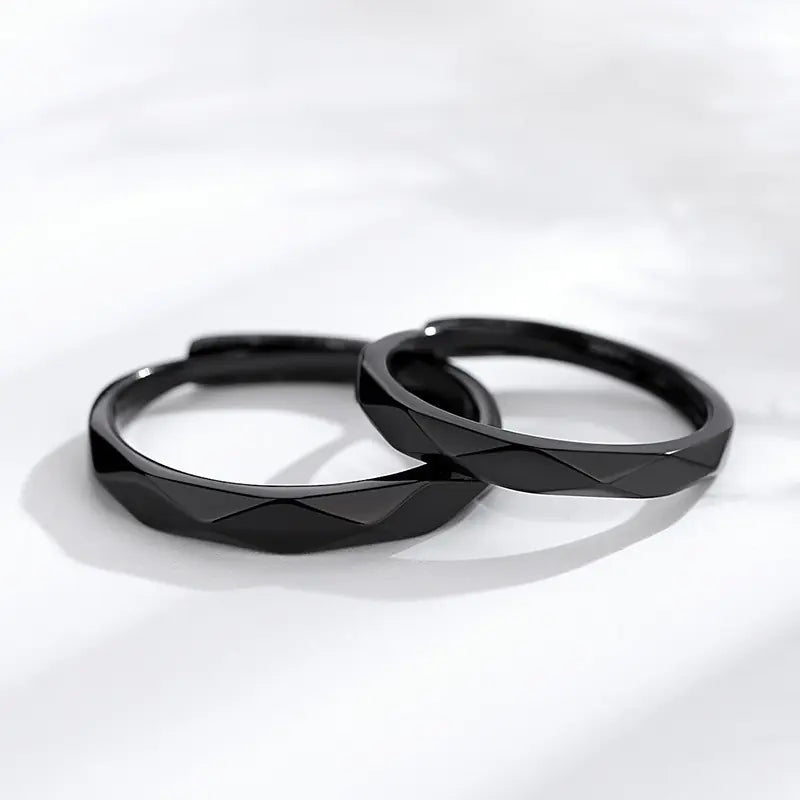 Black and Silver Finger Rings