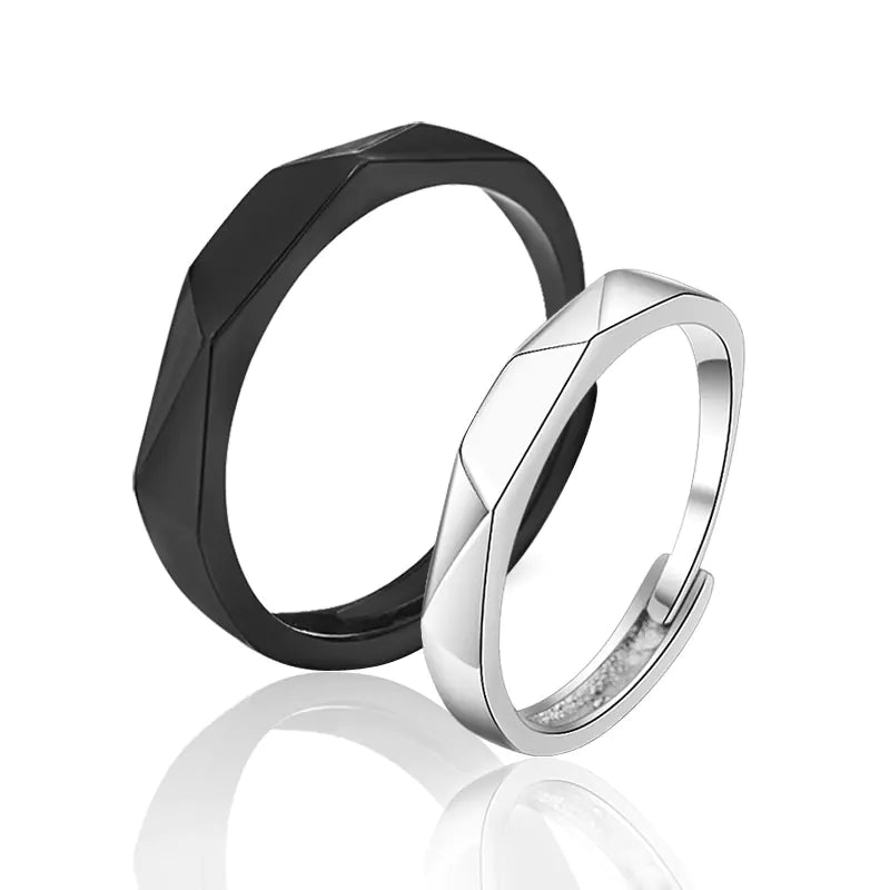 Black and Silver Finger Rings