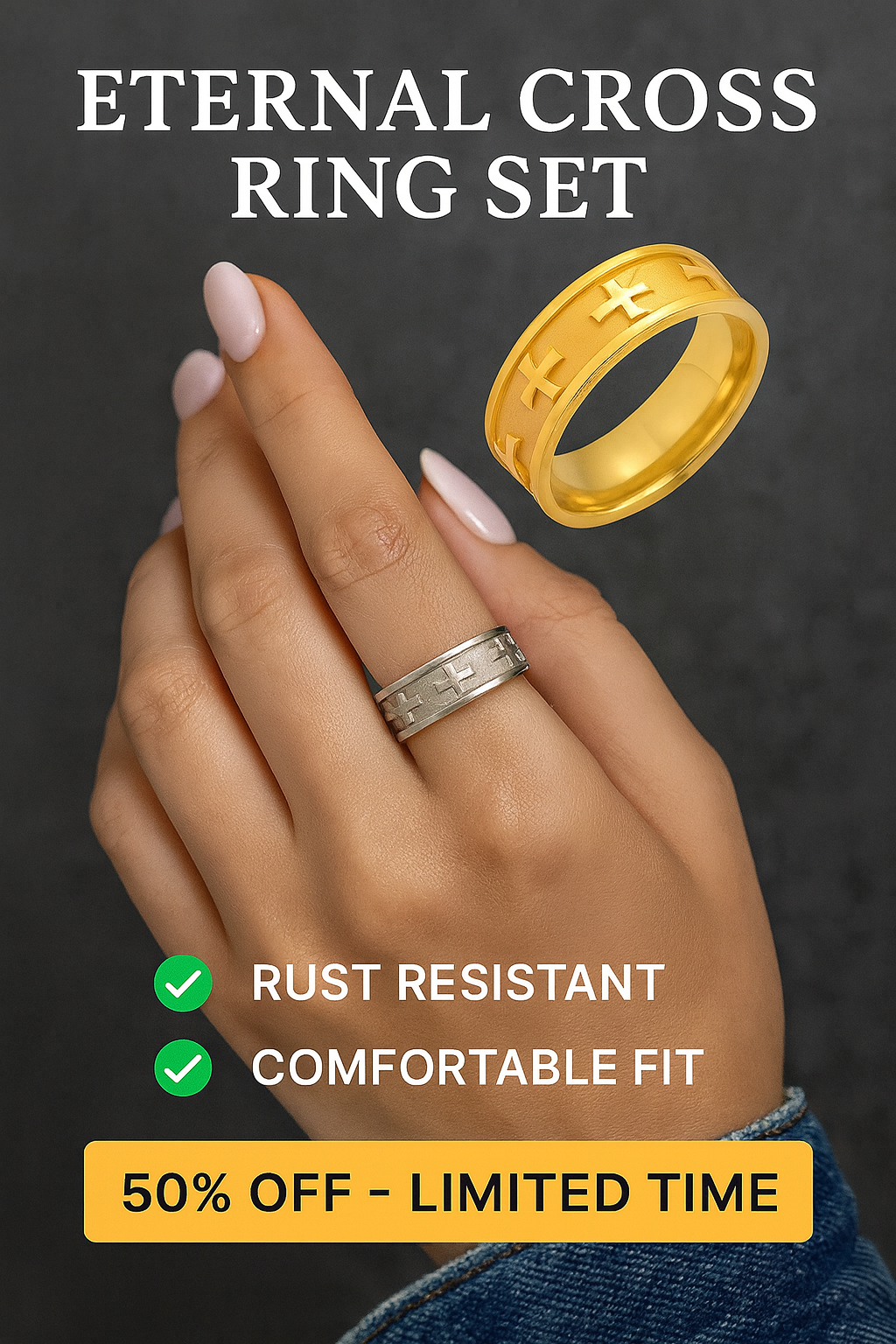 Eternal Cross Ring Set