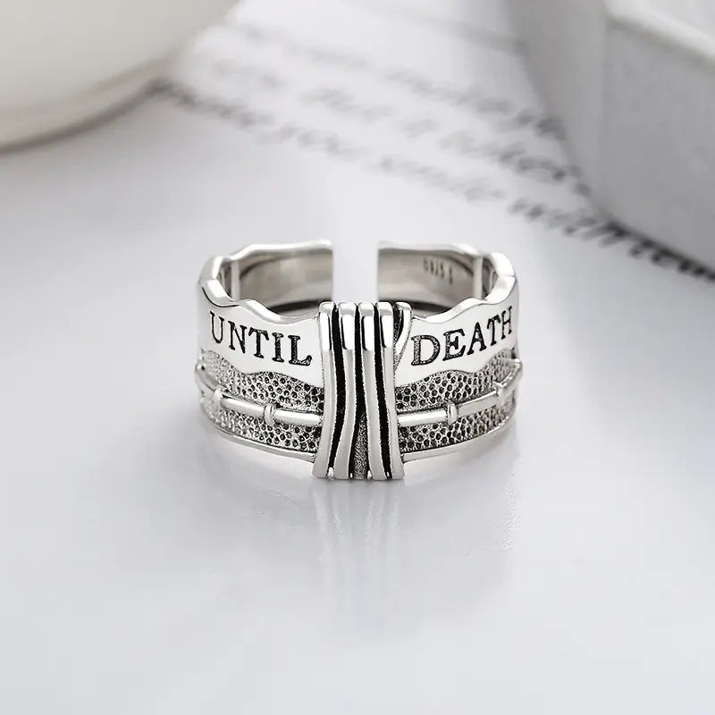 Silver Vintage Distressed Ring